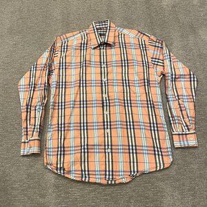 Vintage Burberry London Shirt Mens Medium Multicolor Nova Check Button Up USA